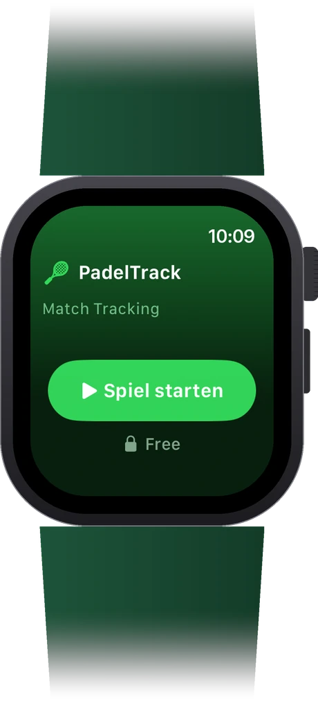 Startbildschirm von PadelTrack auf der Apple Watch