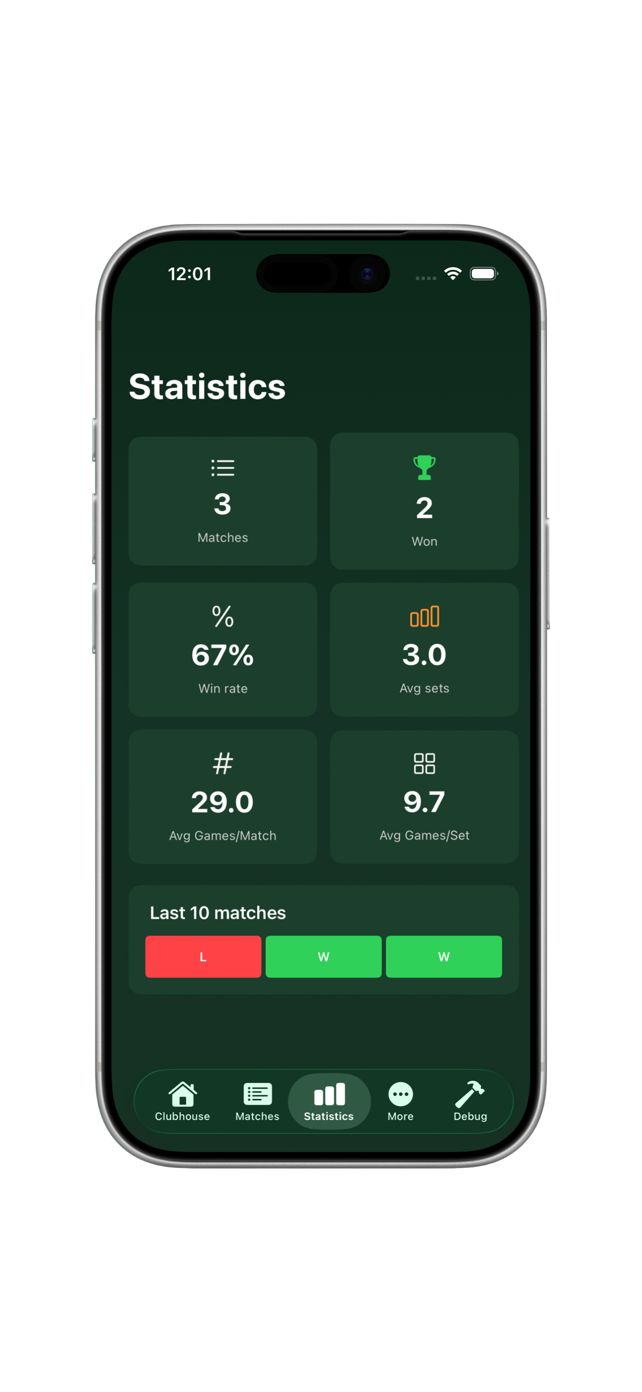 PadelTrack Statistiken